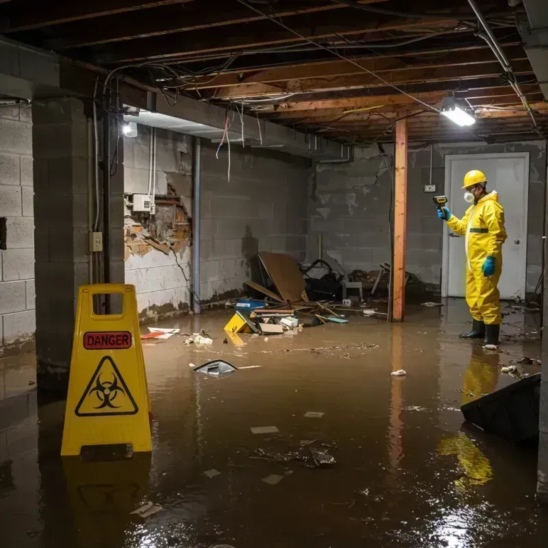 Flooded Basement Electrical Hazard in Depoe Bay, OR Property